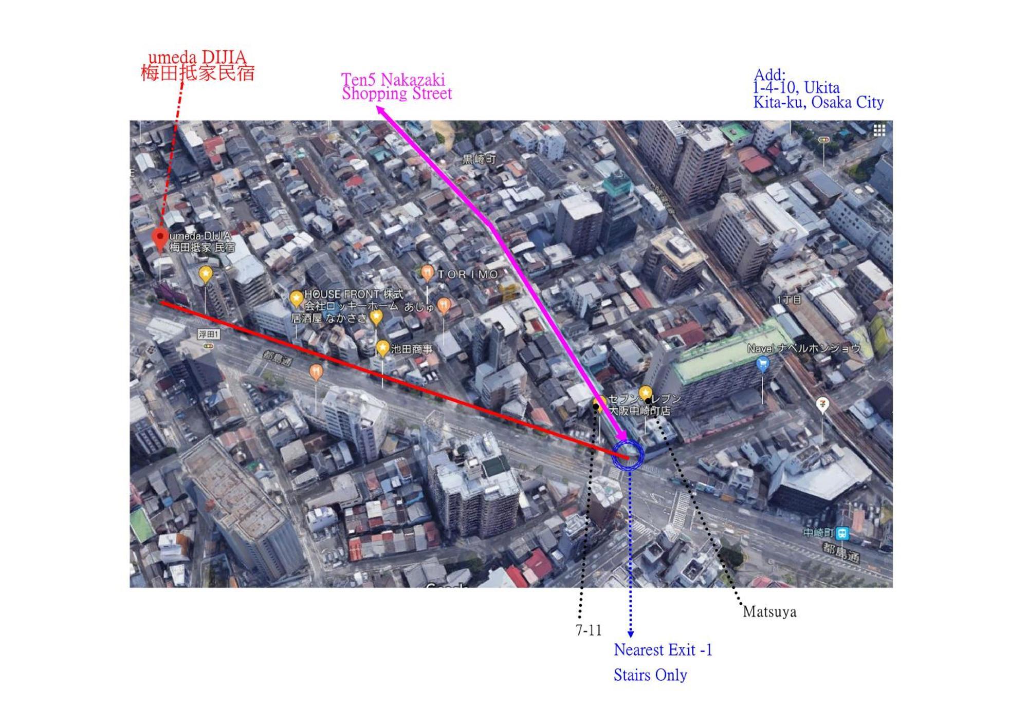 抵家umeda Dijia 梅田館 大阪民宿包棟 Zewnętrze zdjęcie